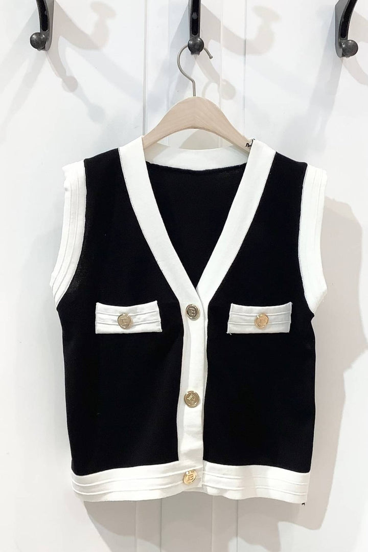 小香風優雅百搭針織背心 V Neck Knitted Vest